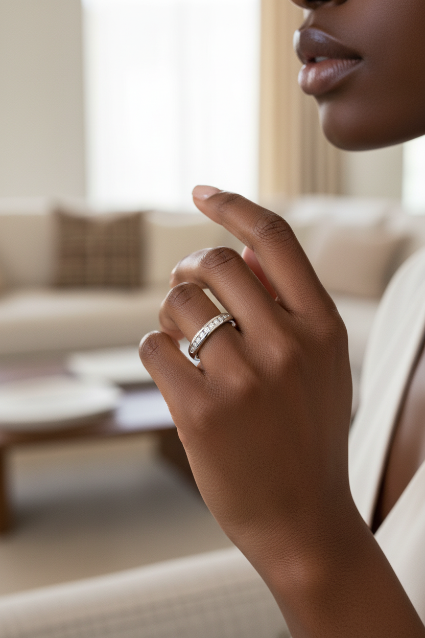 10 Diamond Ring on Black Model