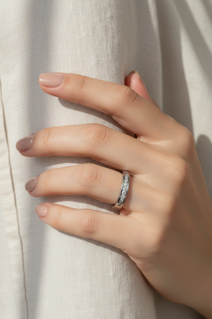 10 Diamond Ring on Caucasian Model