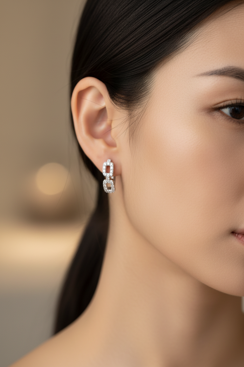 Diamond Chain Hoops Asian Model