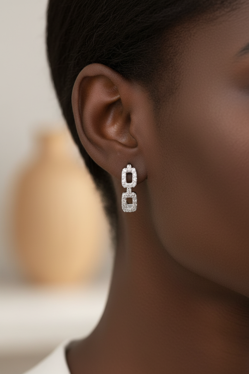 Diamond Chain Hoops Black Model