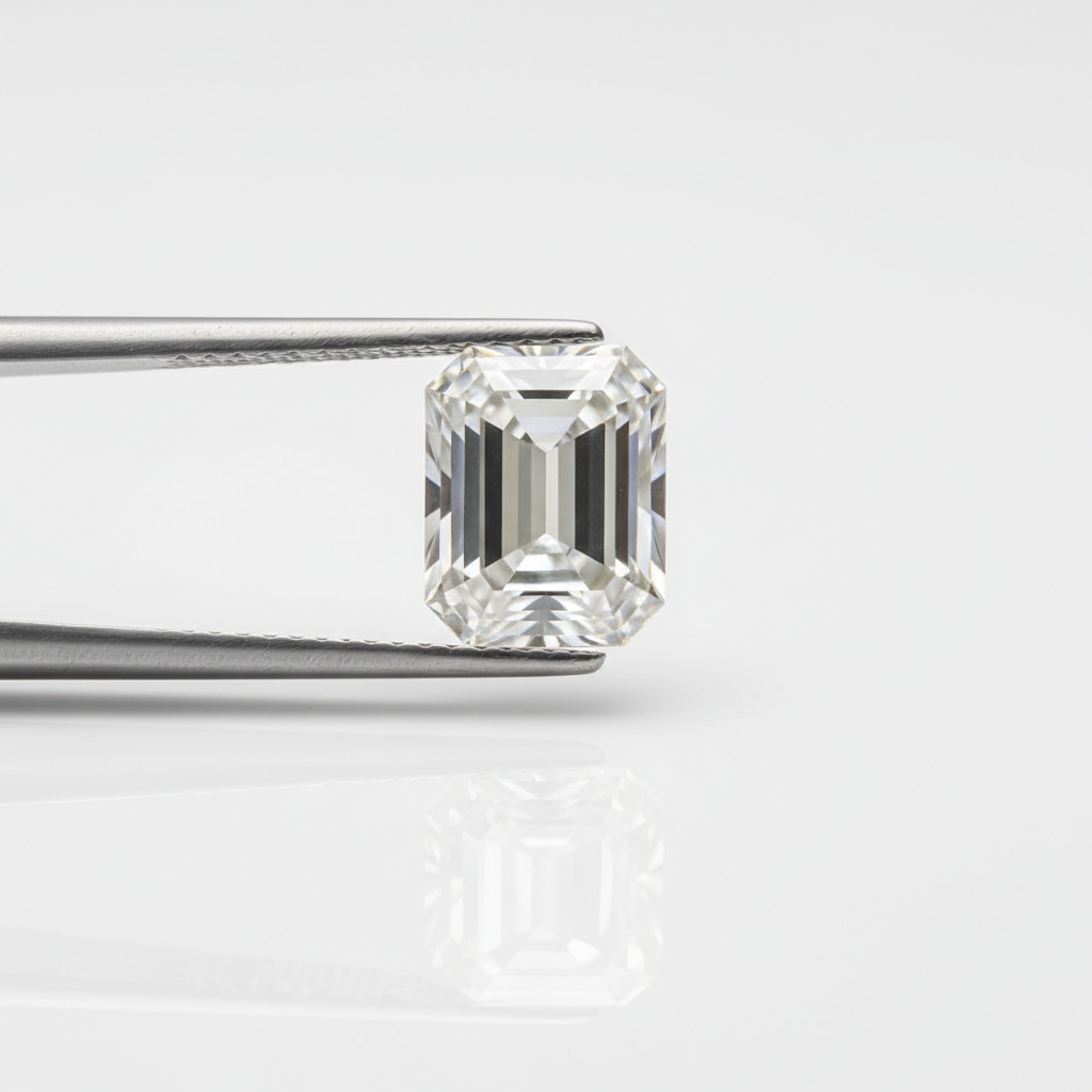 Diamond with tweezers