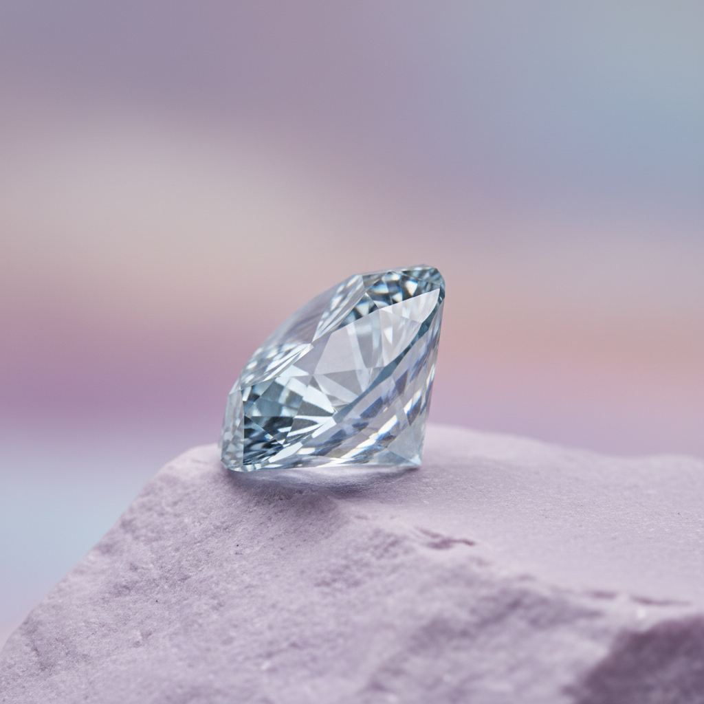 Light Blue Diamond on Lavender Rock