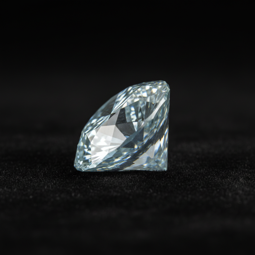 Light Blue Diamond Standing - Black Velvet