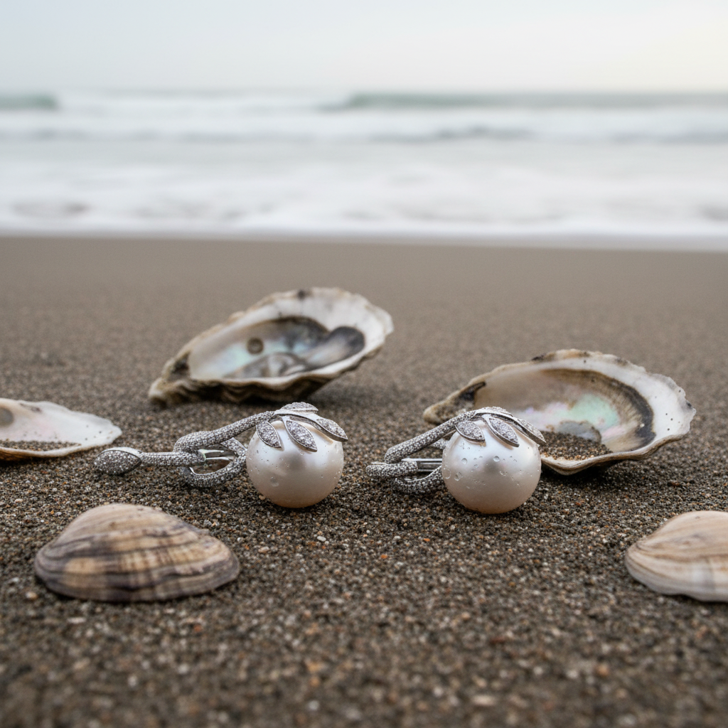 Matching Pearl Earrings Close-Up